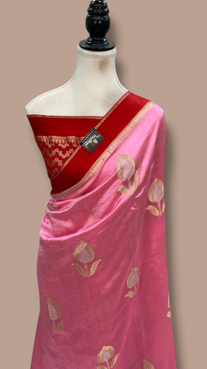 Pure Mango Silk Banarasi Handlokom Saree