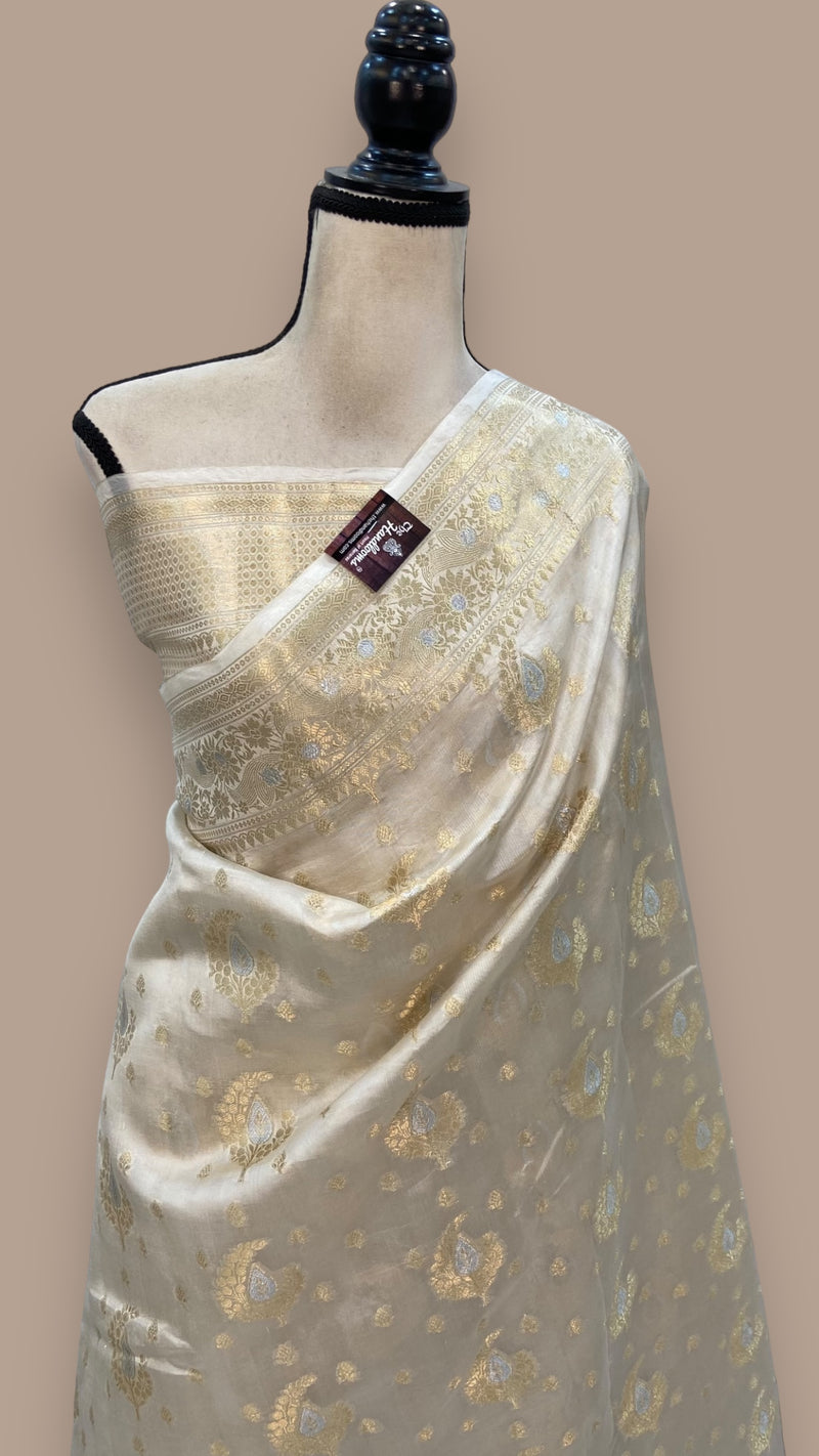 Pure Mango Silk Banarasi Handloom Saree - The Handlooms