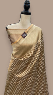 Pure Tissue Reshmi Zari Banarasi Brocade Handloom Saree - The Handlooms