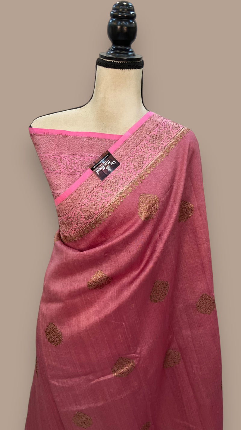 Pure Tussar Silk Handloom Banarasi Saree - The Handlooms
