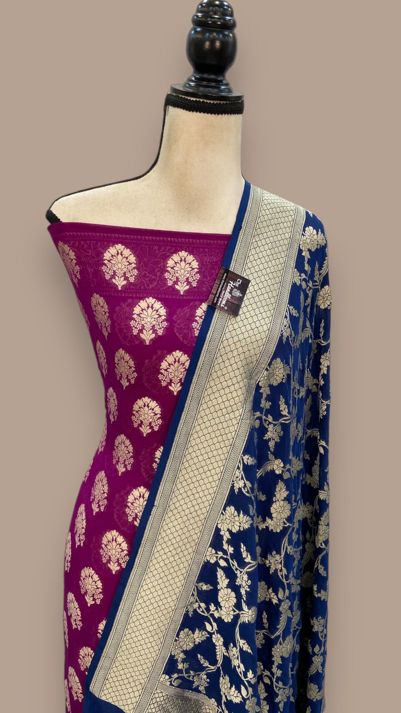 Khaddi Georgette Banarasi Dress material - The Handlooms