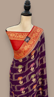 Pure Crepe Georgette Banarasi Saree - The Handlooms