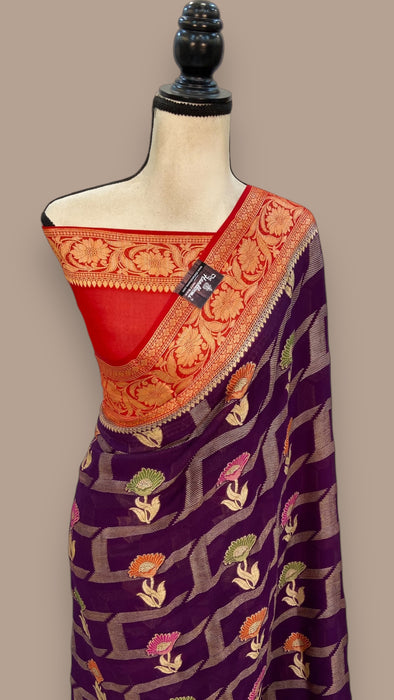 Pure Crepe Georgette Banarasi Saree