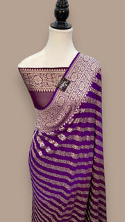 Pure Khaddi Georgette Handloom Banarasi Saree - The Handlooms