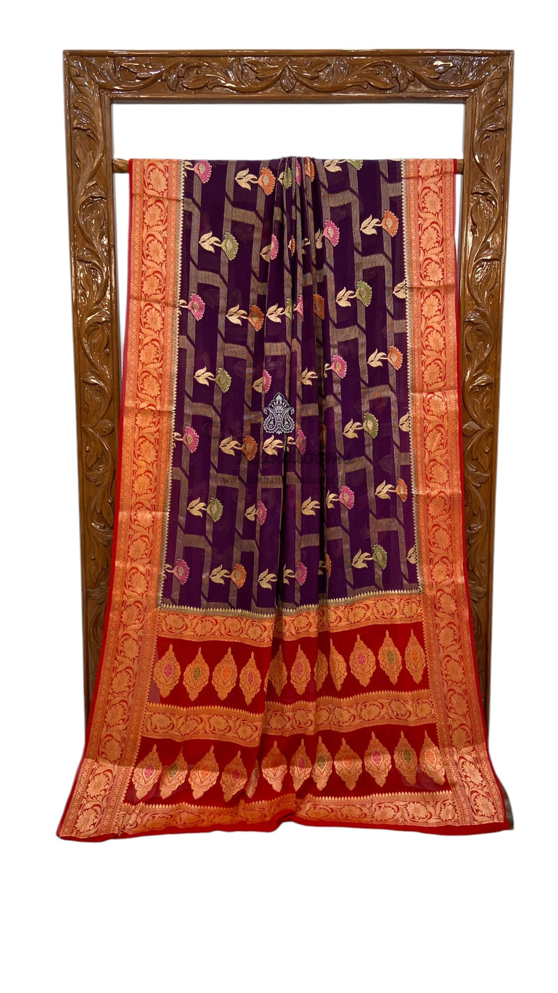 Pure Crepe Georgette Banarasi Saree - The Handlooms