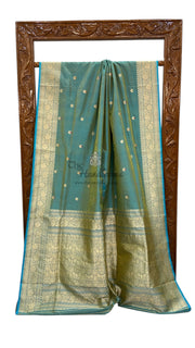 Pure Katan Silk Banarasi Handloom Saree - All over Kadua motifs With Meenakari - The Handlooms