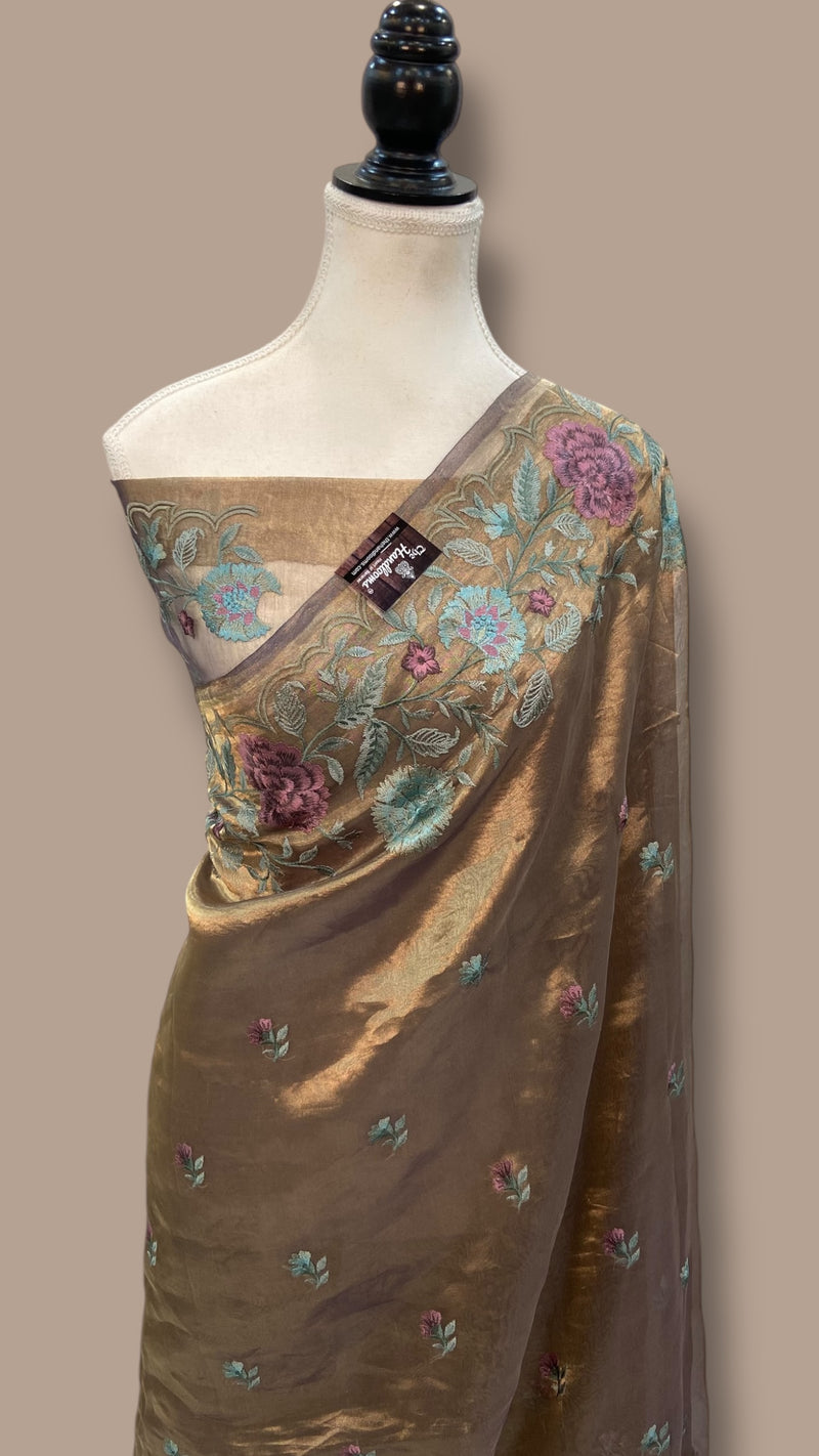 Pure Tissue Handloom Banarasi Saree With Chikankari - The Handlooms