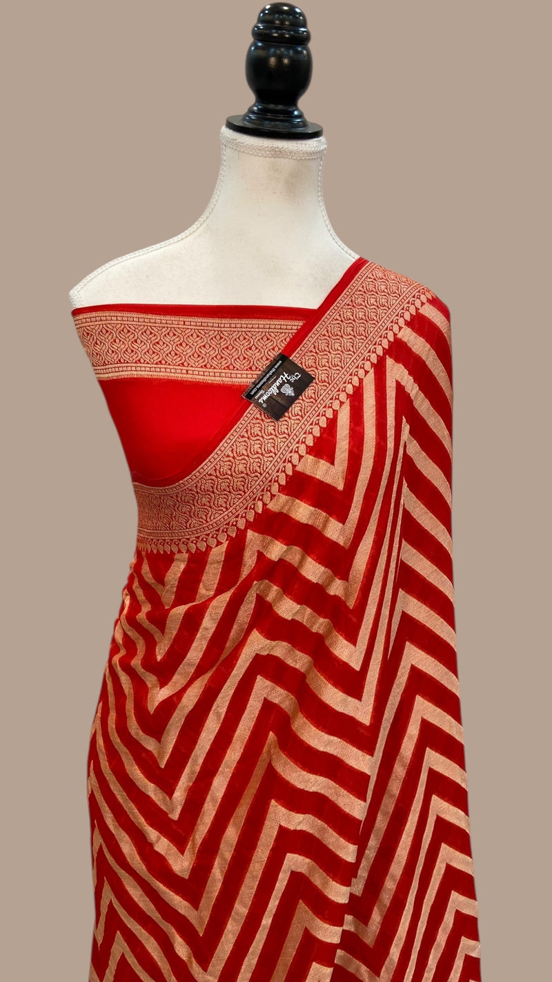 Pure Chiffon Khaddi Banarasi Saree - The Handlooms