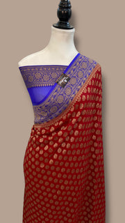 Khaddi Georgette Handloom Banarasi Saree - The Handlooms