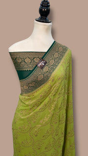 Pure Khaddi Georgette Handloom Banarasi Saree - The Handlooms