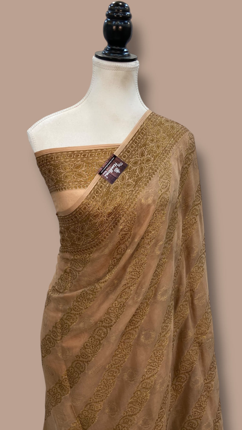 Pure Chiffon Khaddi Banarasi Saree - The Handlooms