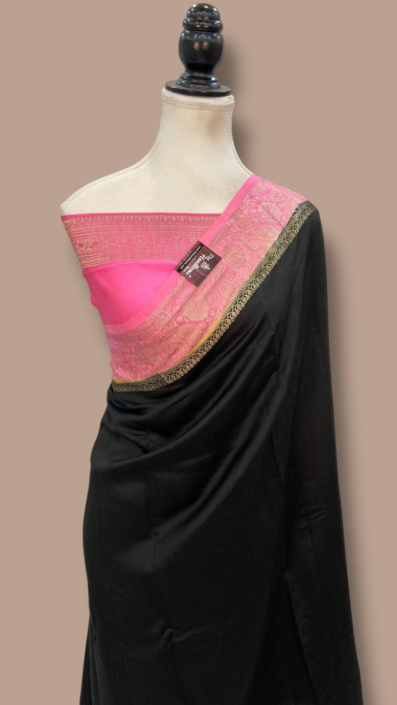 Pure Chiniya Silk Khaddi Handloom Banarasi Saree - The Handlooms