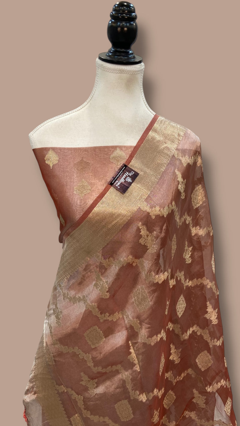 Pure Kora Tissue Handloom Banarasi Dress material - The Handlooms