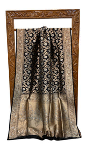 Pure Katan Silk Banarasi Handloom Saree - All Over Sona Roopa Jaal Work - The Handlooms