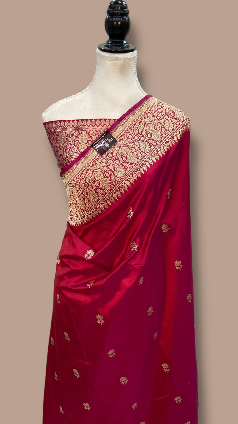 Pure Katan Silk Banarasi Handloom Saree - All Over Kadua Motifs - The Handlooms