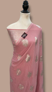 Pure Khaddi Georgette Banarasi Saree -  water zari - The Handlooms