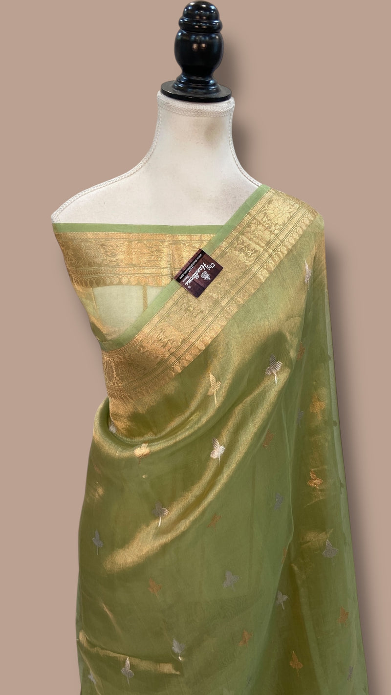 Pure Kora Tissue Handloom Banarasi Saree - The Handlooms