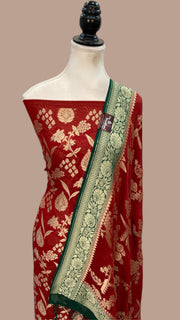 Khaddi Georgette Banarasi Dress material Water Zari - The Handlooms