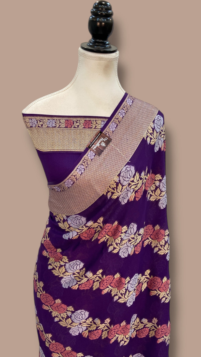Pure Chiffon Khaddi Banarasi Saree - The Handlooms
