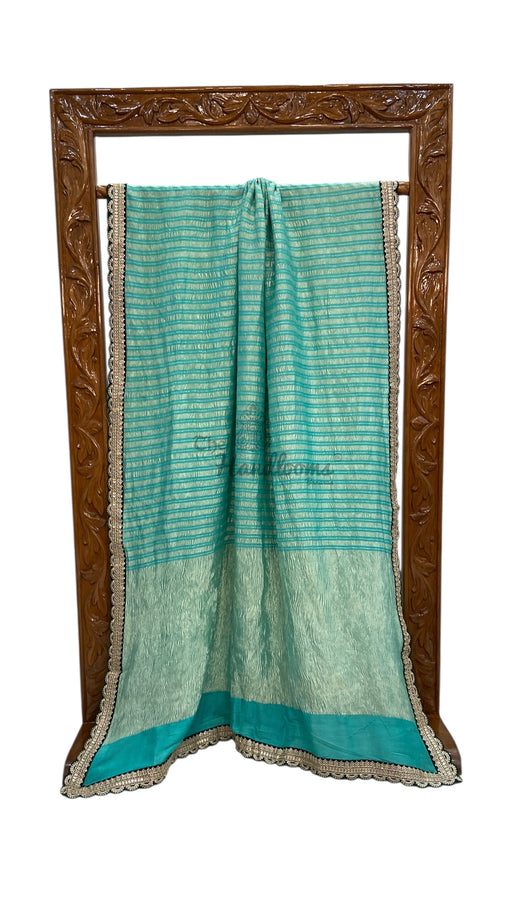 Moonga Silk Handloom Banarasi Saree With Lace - The Handlooms