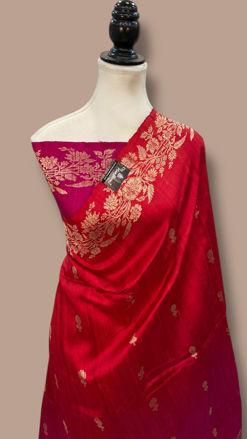 Pure Raw Silk Handloom Banarasi Saree - The Handlooms