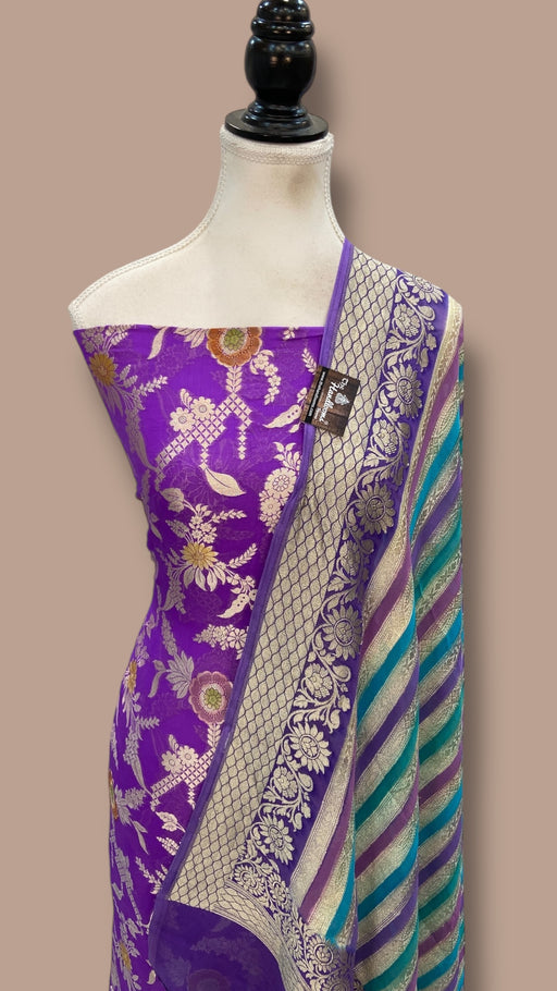 Khaddi Georgette Banarasi Dress material Water Zari - The Handlooms