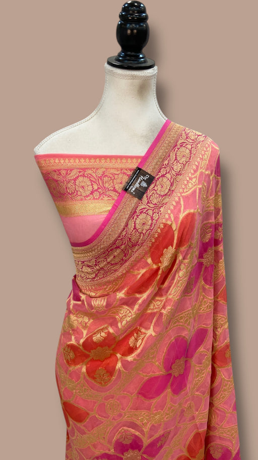 Khaddi Georgette Handloom Banarasi Saree - The Handlooms