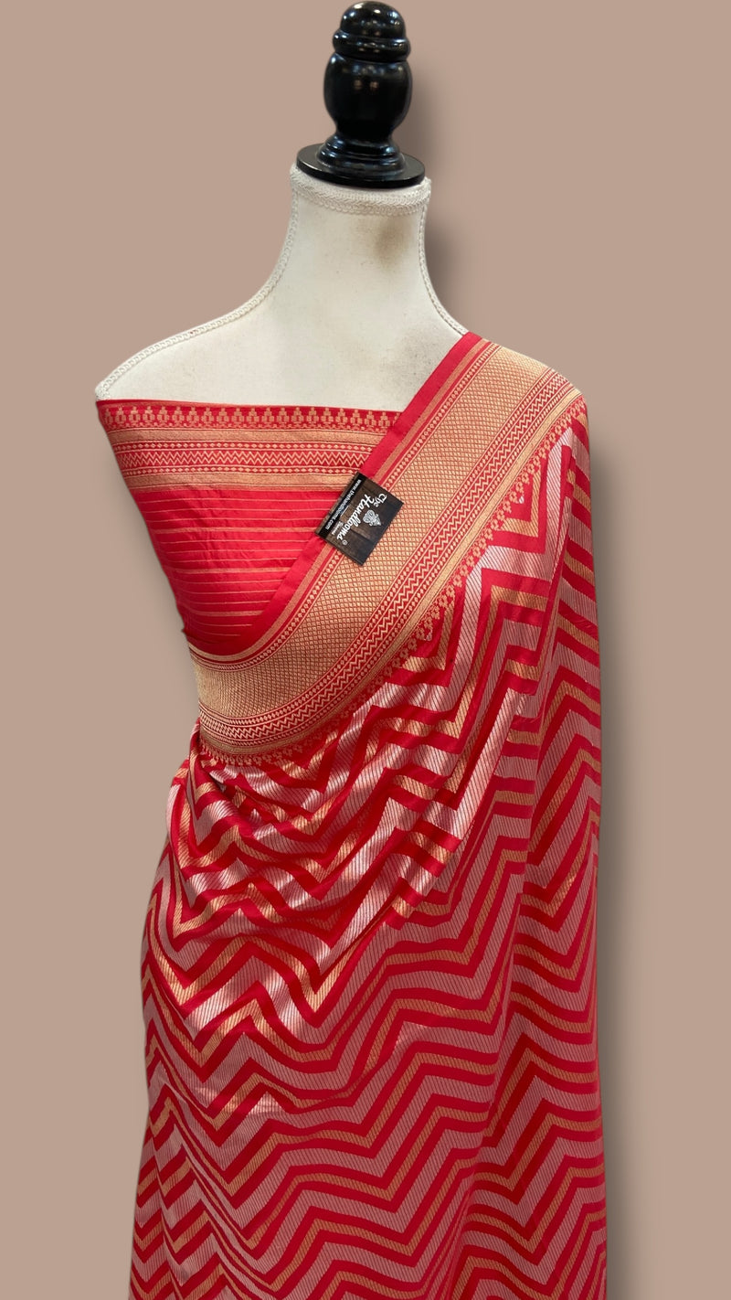 Pure Katan Silk Banarasi Handloom Saree - All Over Sona Roopa Jaal Work - The Handlooms
