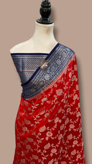 Pure Chiniya Silk Handloom Banarasi Saree - The Handlooms