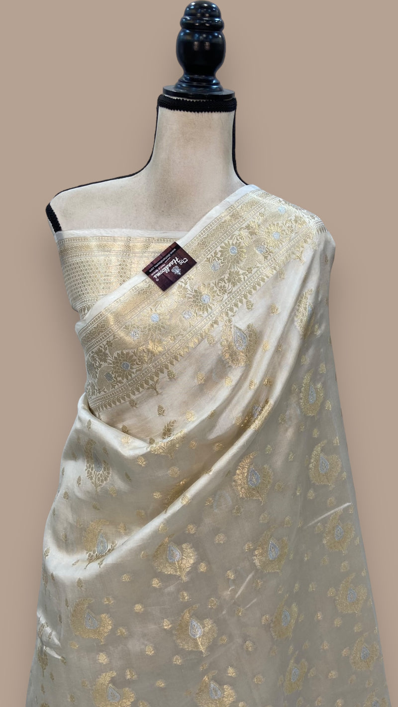 Pure Mango Silk Banarasi Handloom Saree - The Handlooms