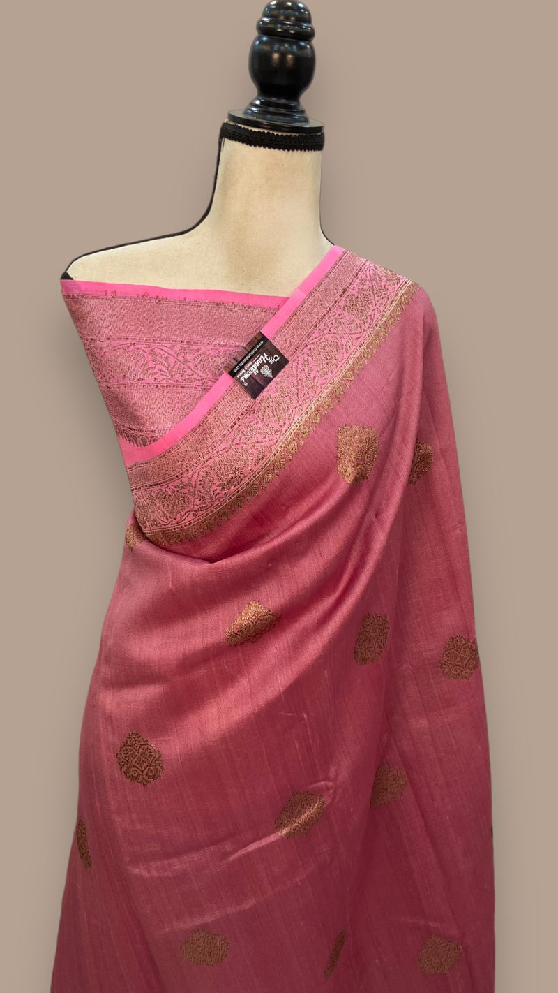 Pure Tussar Silk Handloom Banarasi Saree - The Handlooms