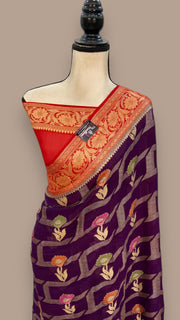Pure Crepe Georgette Banarasi Saree - The Handlooms