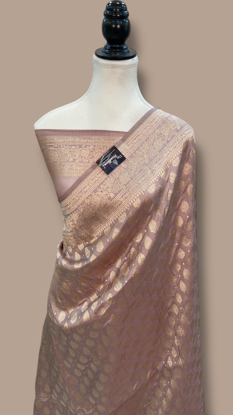 Pure Katan Silk Banarasi Handloom Saree - All over Jaal work - The Handlooms