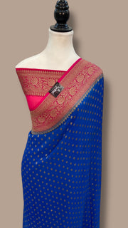 Pure Khaddi Georgette Handloom Banarasi Saree - The Handlooms