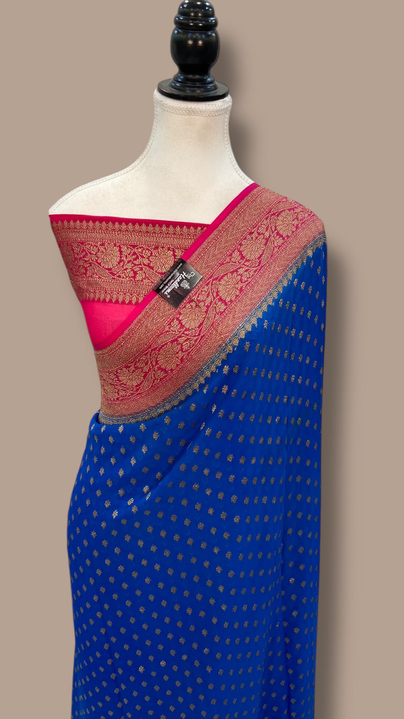 Pure Khaddi Georgette Handloom Banarasi Saree - The Handlooms