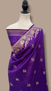Pure Katan Silk Banarasi Handloom Saree - All over Kadua motifs - The Handlooms