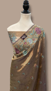 Pure Tissue Handloom Banarasi Saree With Chikankari - The Handlooms