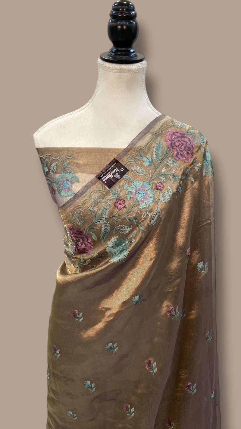 Pure Tissue Handloom Banarasi Saree With Chikankari - The Handlooms