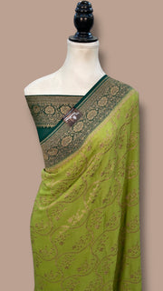 Pure Khaddi Georgette Handloom Banarasi Saree - The Handlooms