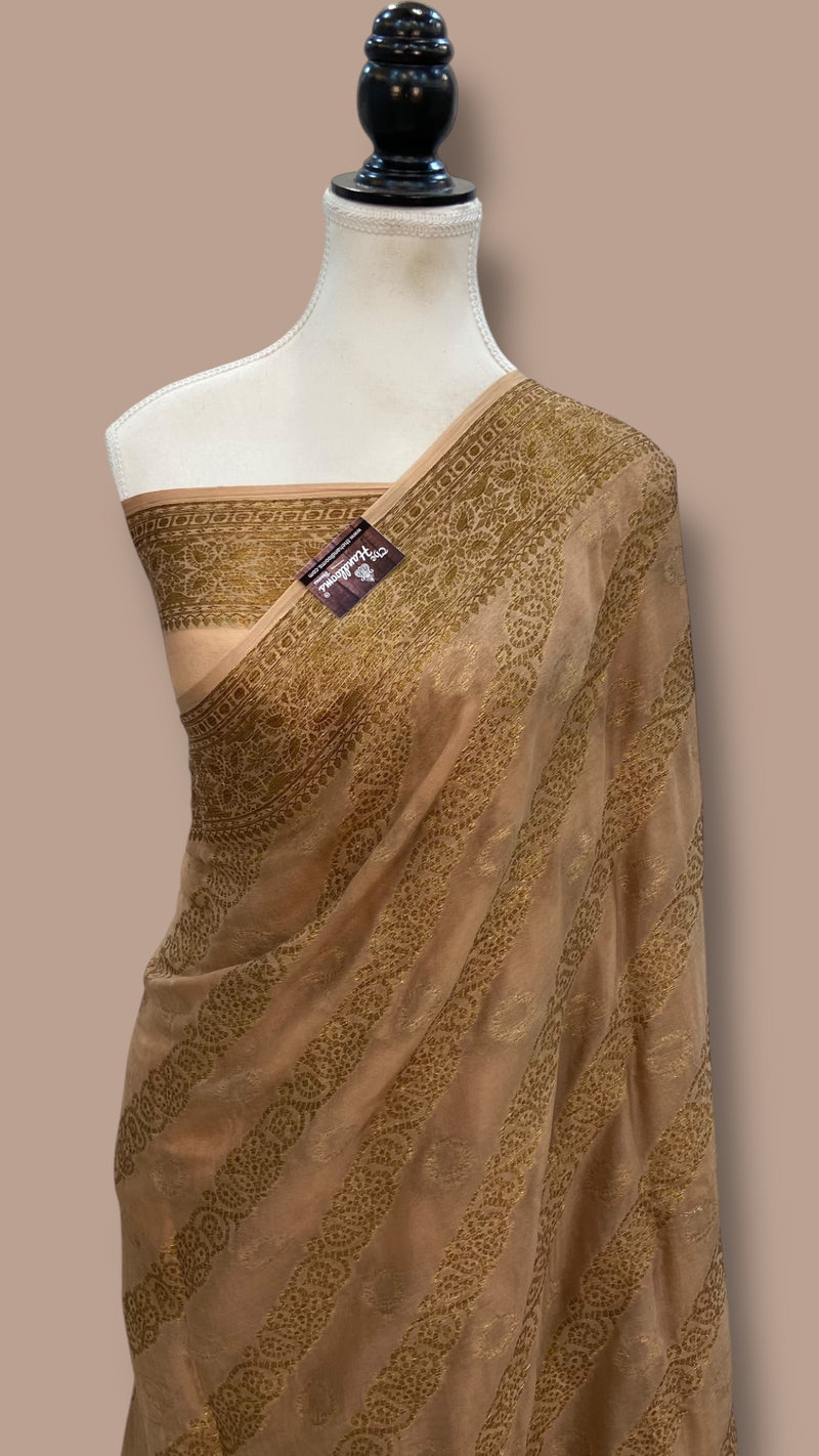 Pure Chiffon Khaddi Banarasi Saree - The Handlooms