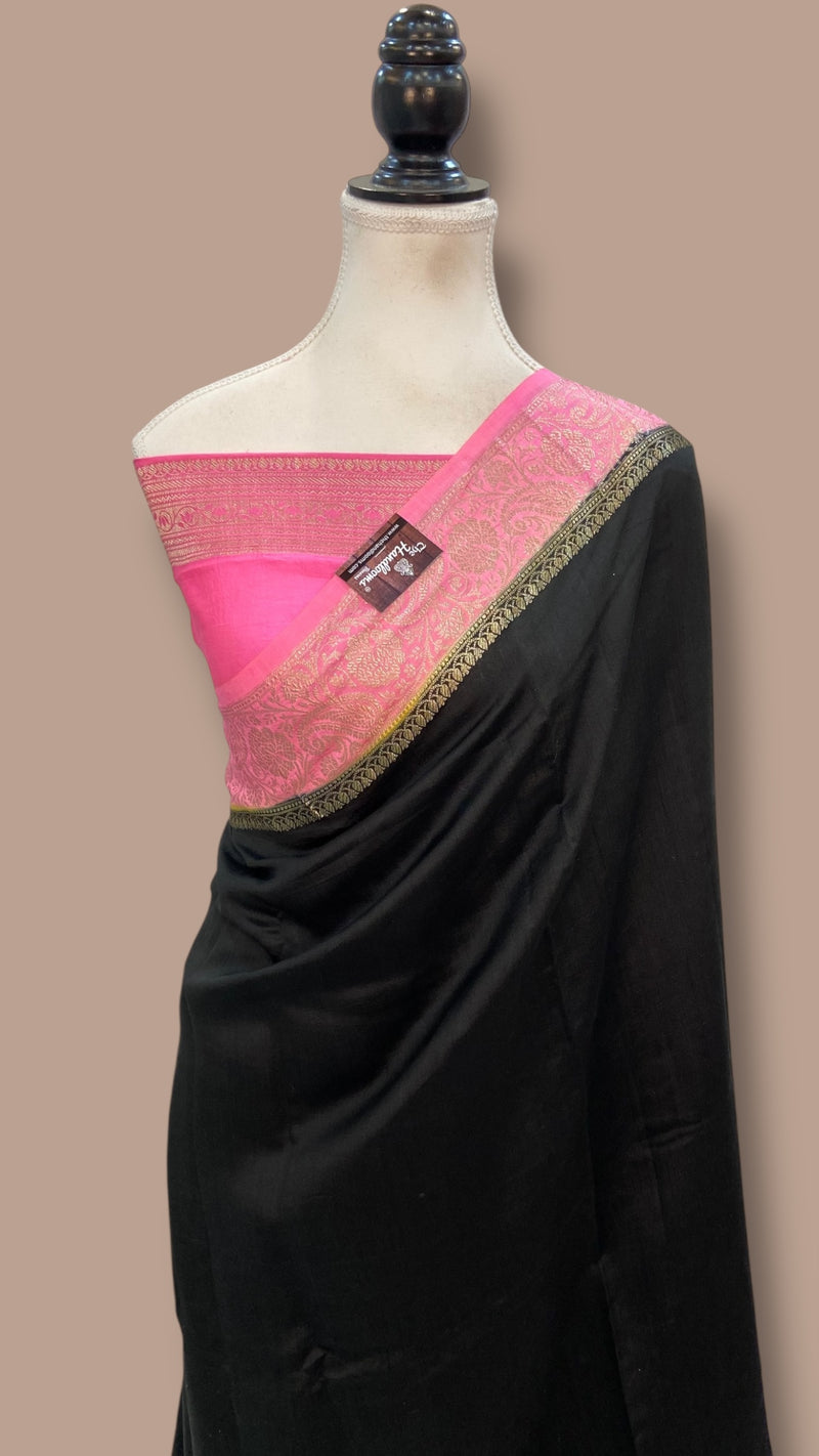 Pure Chiniya Silk Khaddi Handloom Banarasi Saree - The Handlooms