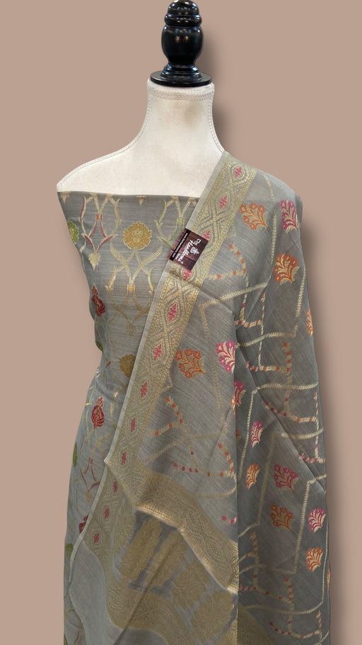 Pure Moonga Georgette Banarasi Dress Material - The Handlooms