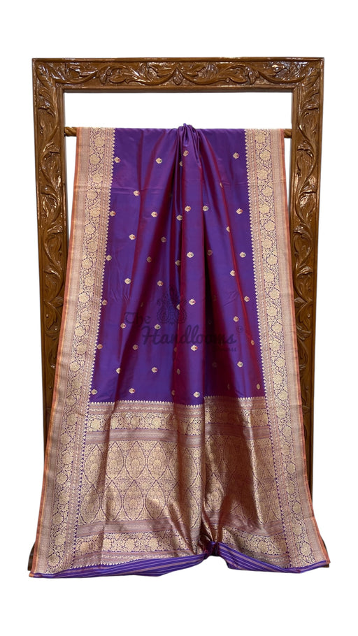 Pure Katan Silk Handloom Banarasi Saree - All Over Kadua Motifs With Meenakari - The Handlooms