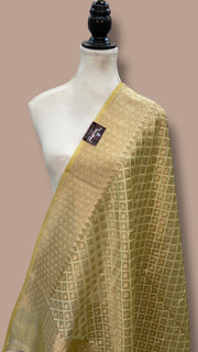 Pure Tissue Reshmi Zari Banarasi Brocade Handloom Dupatta - The Handlooms