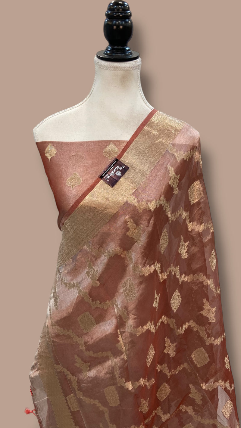 Pure Kora Tissue Handloom Banarasi Dress material - The Handlooms