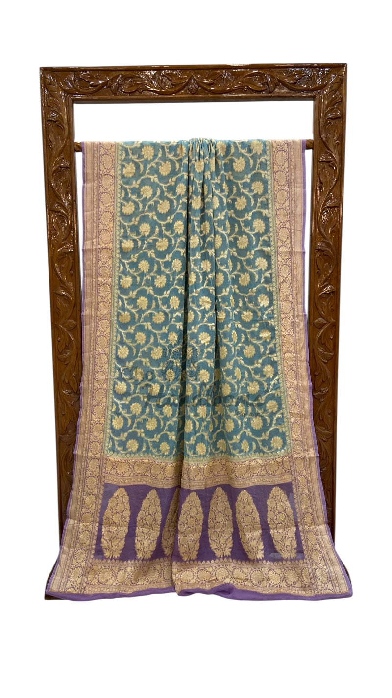 Pure Chiffon Khaddi Banarasi Saree - The Handlooms