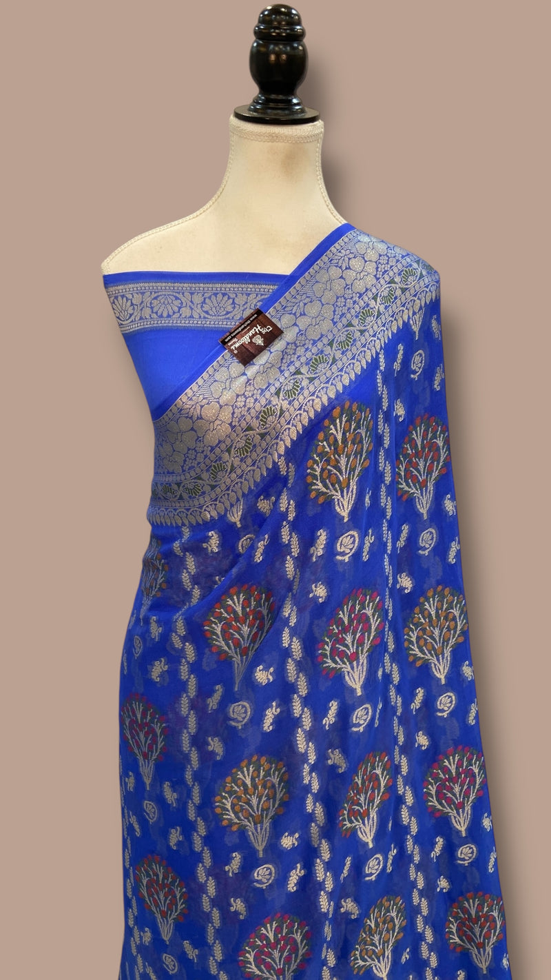 Pure Chiffon Khaddi Banarasi Saree - The Handlooms