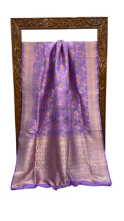 Pure Katan Silk Banarasi Handloom Saree - All over Jaal work With Meenakari - The Handlooms