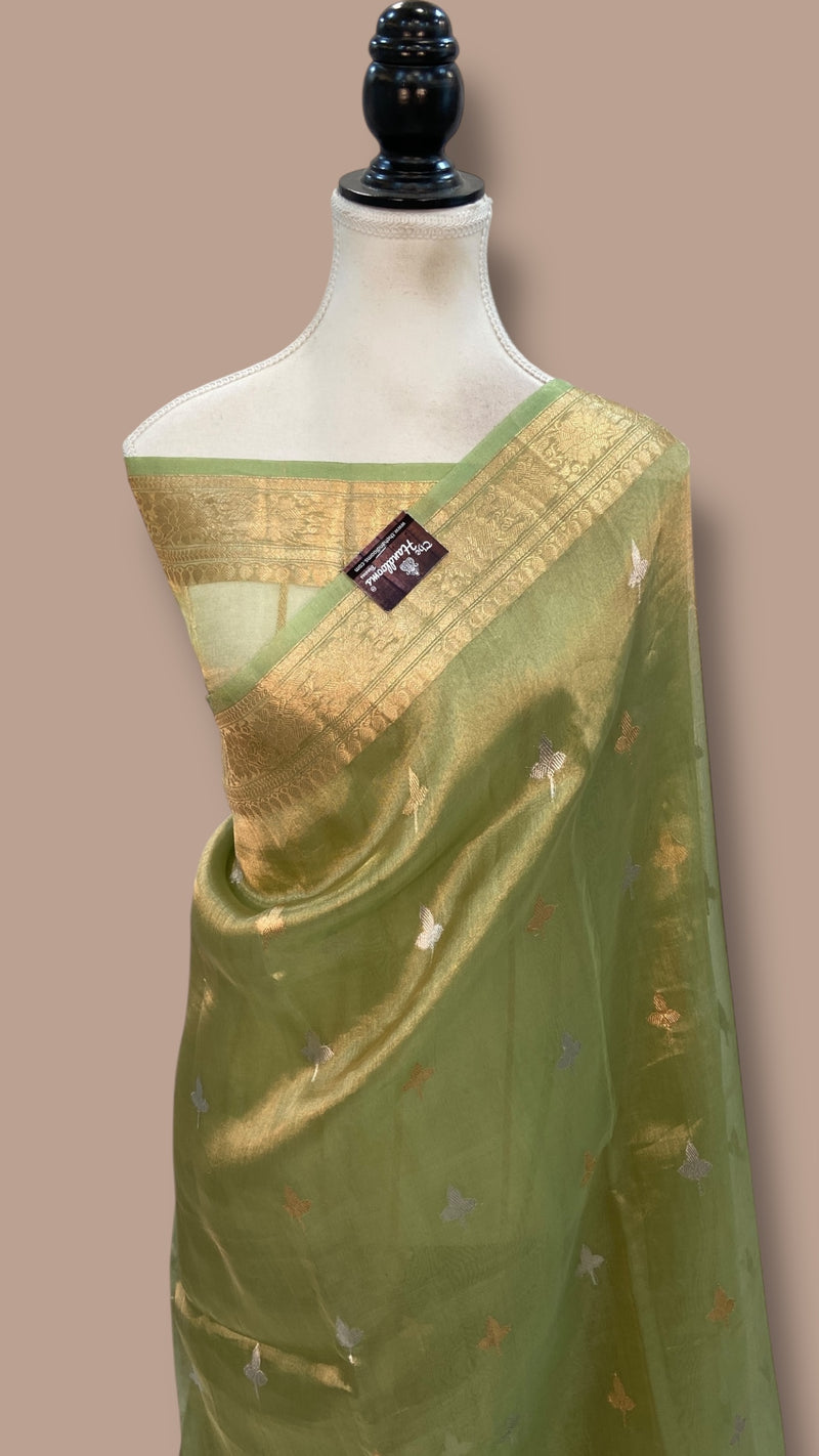 Pure Kora Tissue Handloom Banarasi Saree - The Handlooms