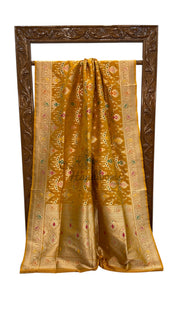 Pure Katan Silk Banarasi Handloom Saree - All over Jaal Work With Meenakari - The Handlooms